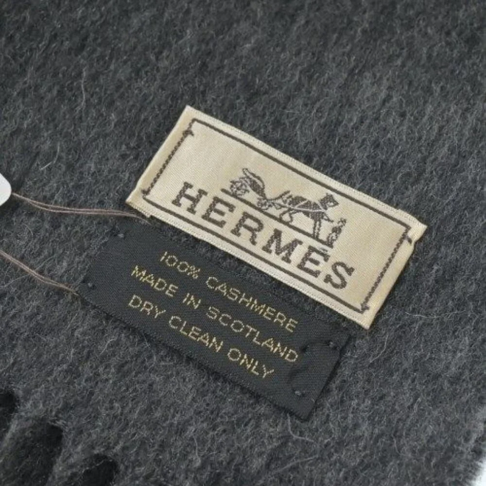 Hermes Scarf Cashmere Gray - Picture 5 of 5
